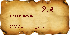 Peltz Maxim névjegykártya